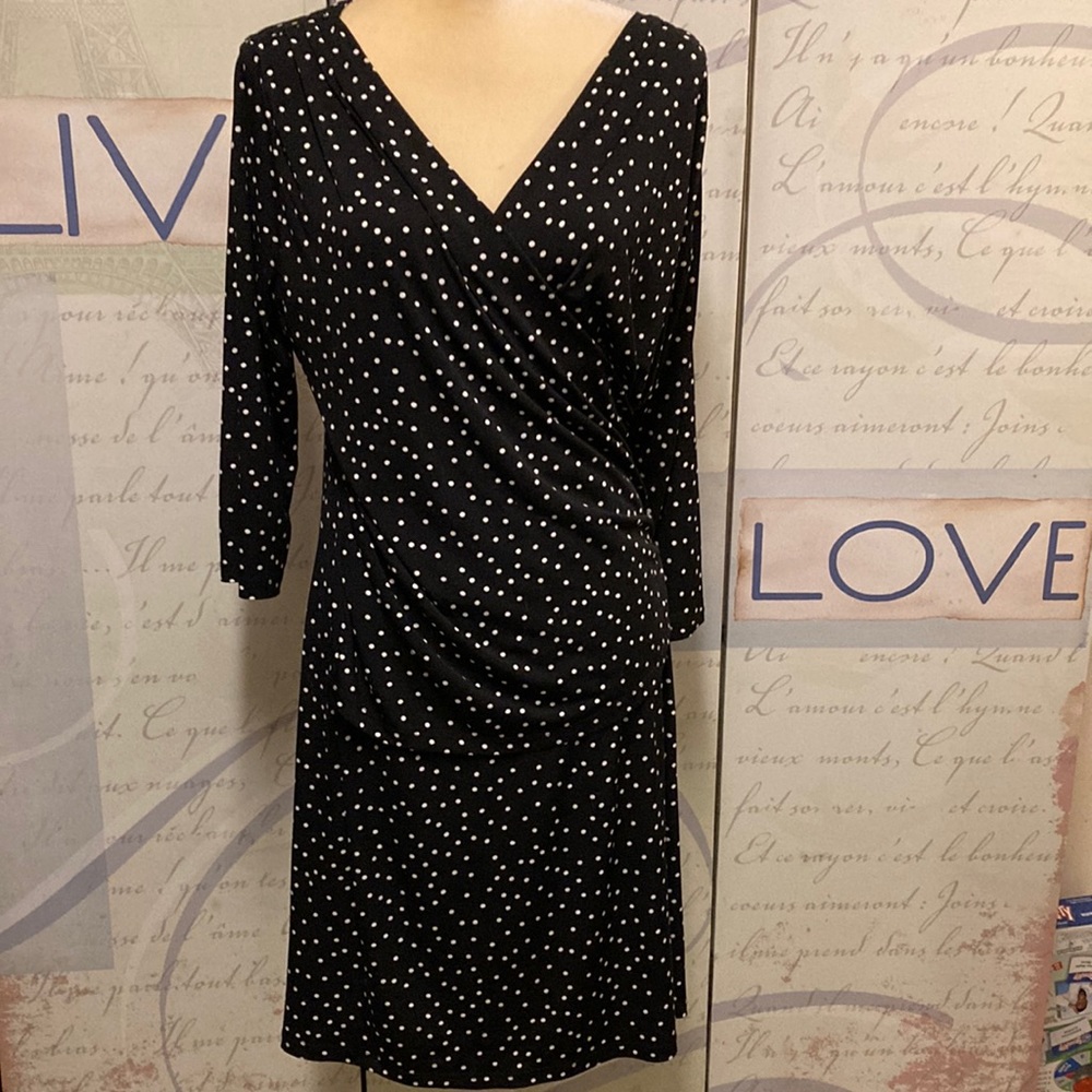 Ellen Tracy Polka Dot Dress SZ L